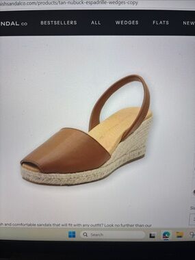 Spanish Sandal Company leather espadrille wedge sling back